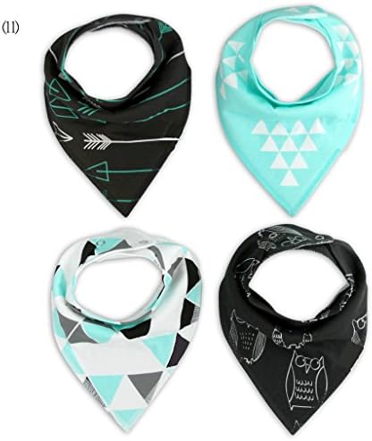 Baby Burp Bandana Absorbent Drool Scarf Bibs for Drooling Teething 4 Pack