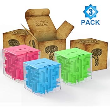 Thinkmax Money Maze Puzzle Box Puzzle Money Holder Gift Box For Kids And Adults Unique Way To Give Birthday Or Christmas Gag Gifts 3 Pack