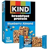 KIND Breakfast Protein Bars, Blueberry Almond, Gluten Free, Low Sodium, Healthy Snacks, 8g Protein, 6 Count (6 Packs of 2 Bars)