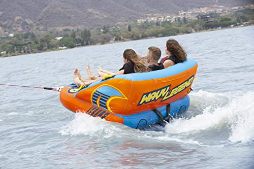 Big Sky Wavy Legend Inflatable Towable Tube for Boating 3 Person - Durable Tube for Lake, Beach, River, Snow - Watersports Towables - Quick Inflation and Deflation - 3 Man Boat Toys and Floats.