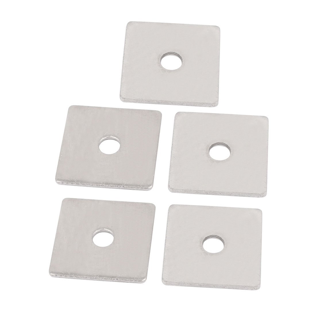 Sourcingmap M6 x 30mm Square Stainless Steel Flat Repair Plate Silver Tone 5pcs