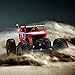 Arshiner RC Rock Crawler Monster Truck 1:18 Scale Rechargeable Battery 25KM/H High Speed 2.4Ghz 4WD Shock-Proof Off-Road Vehicle RC car Kids (Red)