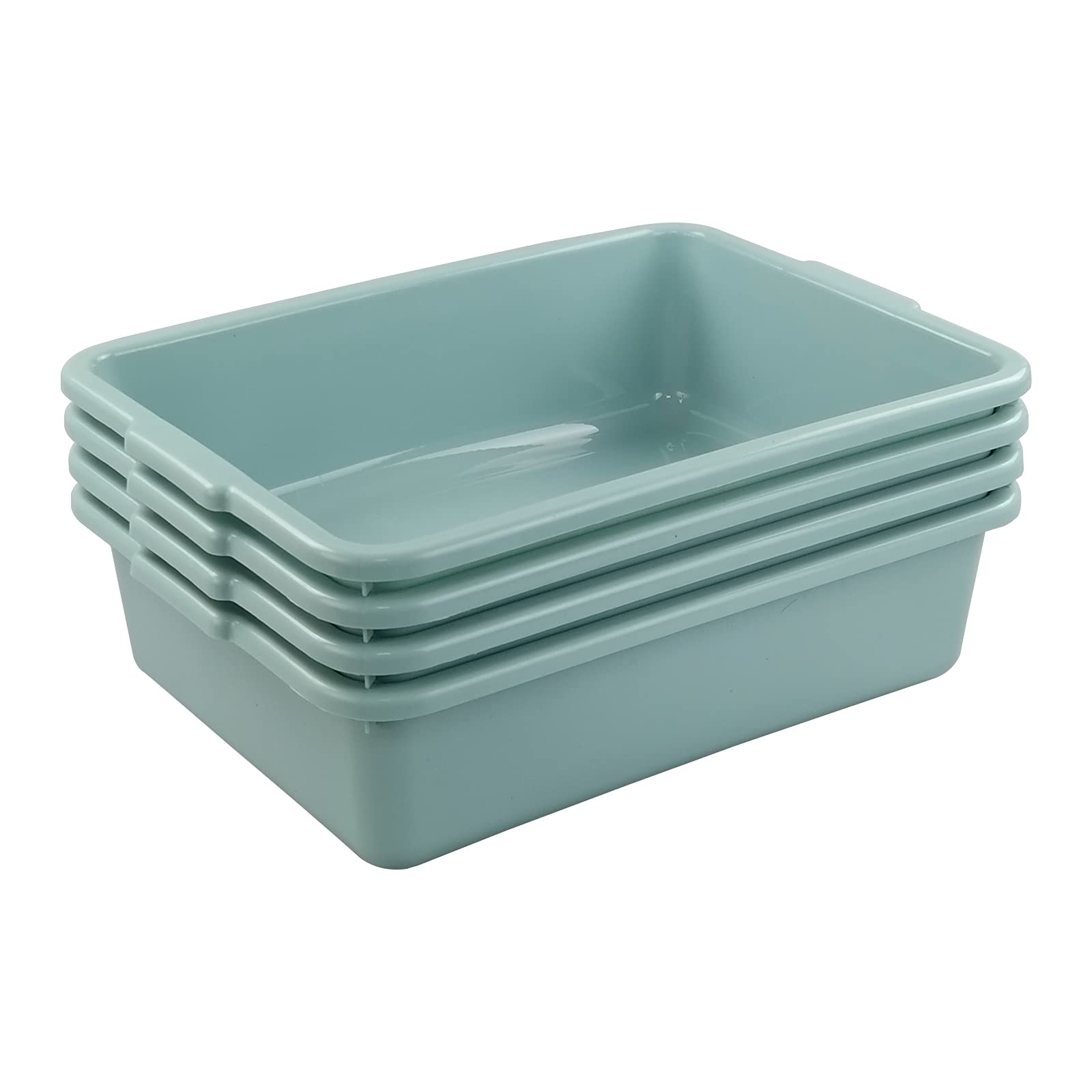 Photo 1 of Xyskin 4 Packs Plastic Rectangle Utility Bus Box, Commercial Totes Tubs, 13 L