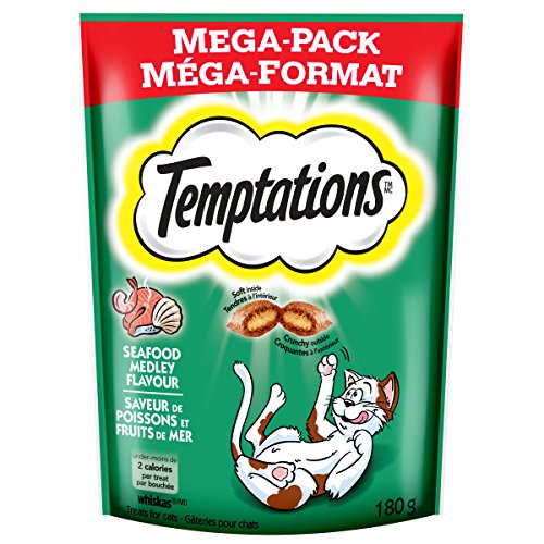 TEMPTATIONS Classic Treats for Cats Seafood Medley Flavor 6.3 Ounces (Pack of 10)