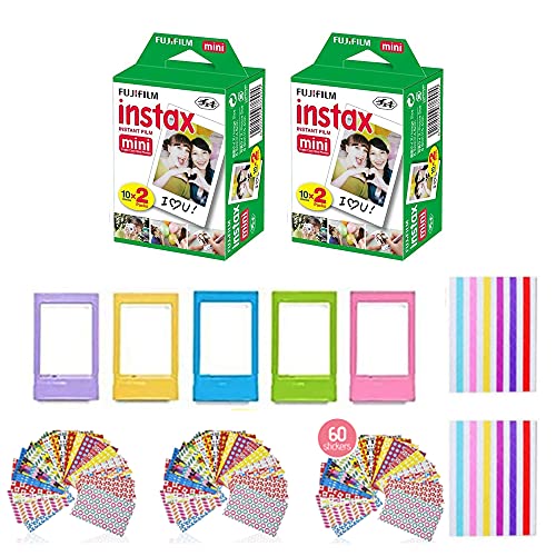 Fujifilm Instax Mini Instant Film (2 Pack, 40 Sheets) 5 Plastic Desk