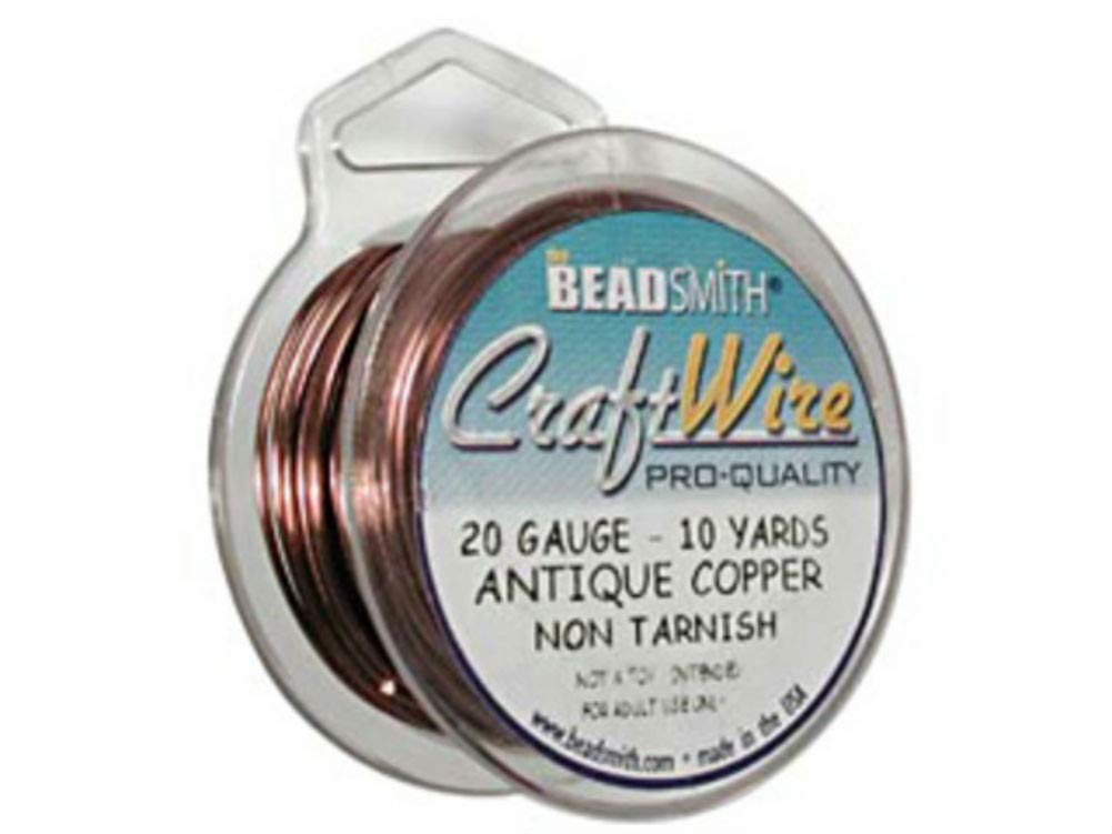 The Beadsmith Wire Elements Craft Wire – Tarnish Resistant, Soft Temper, Round, Antique Copper Color – 0.81mm, 20 Gauge, 10 Yard Spool – Jewelry Making, Wire Wrapping, Floral, & Other DIY Crafts — image 1