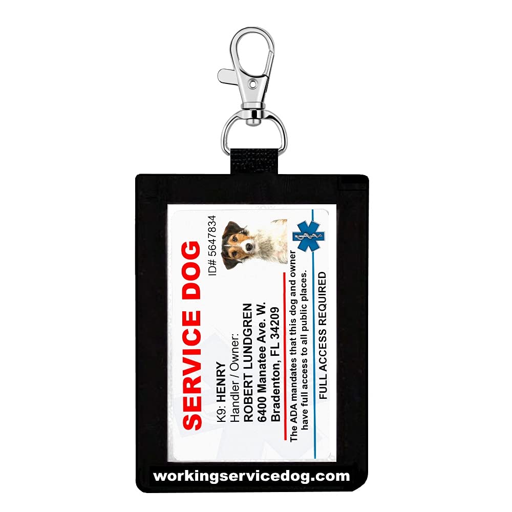 Nylon ID Badge Holder | Clear on Both Sides | Clip On to Anything | Perfect for Service Dog Identification Card