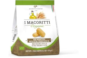 I Macoritti Organic Mini Crispy Breadsticks, Authentic Grissini Italian Bread Sticks, Organic Olive Oil Flavor