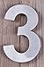 QT Modern House Number - SMALL 4 Inch - Brushed Stainless Steel (Number 3 Three), Floating Appearance, Easy to install and made of solid 304