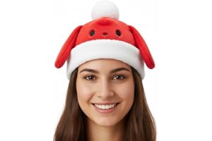 FESTIVE FIND STORE Festive Find Christmas Hat, Xmas Holiday Hat for Adults, Unisex Velvet Classic SantaHat for Xmas New Year Party Headwear Inspired From Fantasy Monster Doll Character