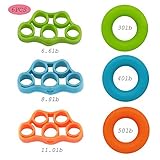 Kulussy Finger Stretcher Hand Resistance Bands Hand Extensor Exerciser Hand Grip Strengthener Strength Trainer Gripper Set for Arthritis Carpal Tunnel Exercise Guitar and Rock Climbing 6pcs