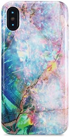 iPhone X case Marble, Sankton Slim-Fit Anti-Scratch Shock-Proof Anti-Finger IMD Soft TPU cover with Design Pattern for iPhone X 2017 (Color Line Marble)