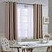 NICETOWN Insulated Blackout Curtains and Drapes - Microfiber Energy Saving Thermal Insulated Solid Grommet Blackout Draperies for Kitchen (1 Pair, 52 inches by 63 Inch, Taupe)
