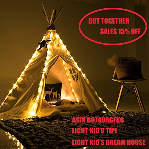 HAN-MM Kid's Foldable Teepee Play Tent, One Four Ploes Style, White