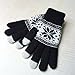 Chalier Womens Winter Warm Thick Knit Phone Texting Touch Screen Gloves Mittens, Black OS
