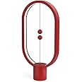 Allocacoc Heng Balance lamp, DesignNest, Switch on in mid-air, USB Powered LED Table lamp, Warm Eye-Care Designer Desk lamp, Contemporary Soft Light, Office, Home, Dorm, Bedside (Red)