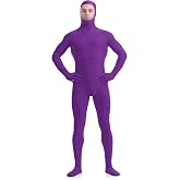 ATHX Men's and Women's Spandex Open Face Bodysuit Costume Adult Stretchy Halloween Cosplay Body Suit Zentai Suit Outfits