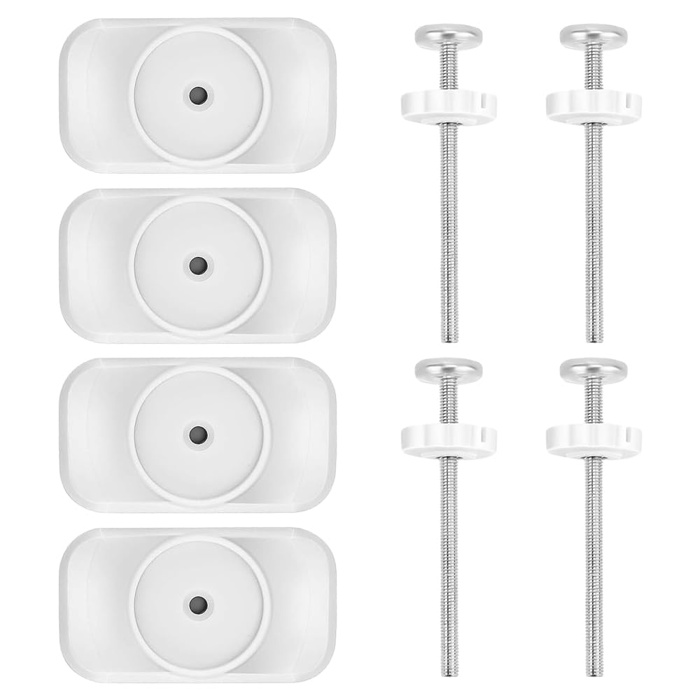 Lotvic 8 Pcs Baby Gate Extension Kit, 4 Pcs Baby Gate Wall Protector with 4 Pcs Pressure Mounted Baby Gate Threaded Spindle Rods for Baby Gate Extension, Stair Gate Extension, Pet & Dog Gate Extension
