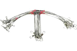DRCHOER Fishing Wire Leaders for Bottom Rigs: 10pcs 1/2/3 Arm Saltwater Hi-Low Rig Leaders with Swivels Snap for Trolling Pier Surf Fishing Tackle - Arm Length 2.76in/4.72in