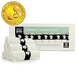 Barnaby Belle Baby Washcloths | 100% Natural Bamboo Fibers | Ultra Soft & Hypoallergenic | No Added Chemicals | Perfect for Sensitive Skin | Large Premium Cloths Measure 10 X 10 | Set of 10 White