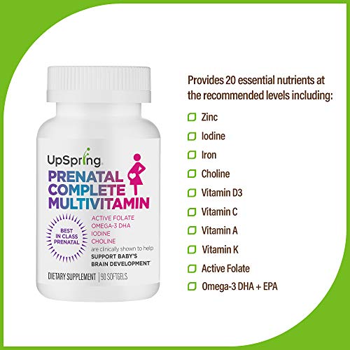 UpSpring Prenatal Complete Multivitamin Folate, Omega3 DHA, Iodine