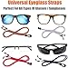 Eyeglass Holder Chain [Pack of 4 + Bonuses] Premium Leather Eyewear Retainer - Womens Mens Sunglasses Eyeglasses Strap for Sports Travelers Drivers - Safety Glasses Strap - Never Lose Glasses Again