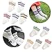 M&Z 10 Pack Toddler 3 Strips Retro Cotton Crew Ankle Socks for Kids(Year1~10)