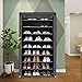 Blissun 10 Tiers Shoe Rack Shoe Storage Organizer Cabinet Tower with Non-Woven Fabric Cover (Grey)