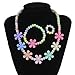 SmitCo LLC Little Girl Jewelry, Stretch Multi Flower Play Necklace, Bracelet And Ring Set For Toddlers
