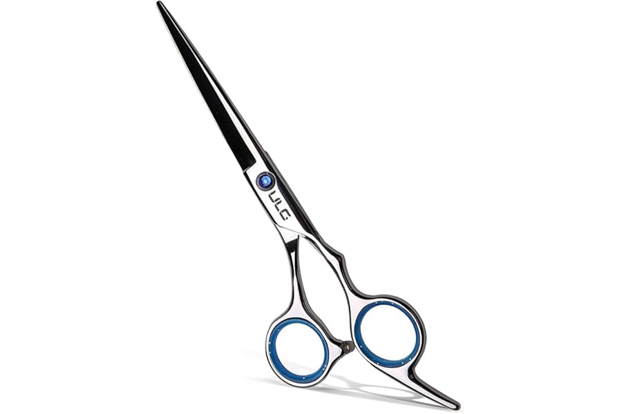 Hair Cutting Scissors, ULG Professional Hair Scissors 6.5 inch Right-Hand Razor Edge Barber Shears Salon Hair Cutting Shears Made of Japanese Stainless Steel, Hand Sharpened Blue