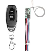 QIACHIP 433MHz Universal Wireless RF Remote Control Switch DC 6V 12V 24V 1CH Channel Relay Wireless Secure RF Remote Control Switches Transmitter and Receiver kit, Momentary Toggle Latched Delay Mode