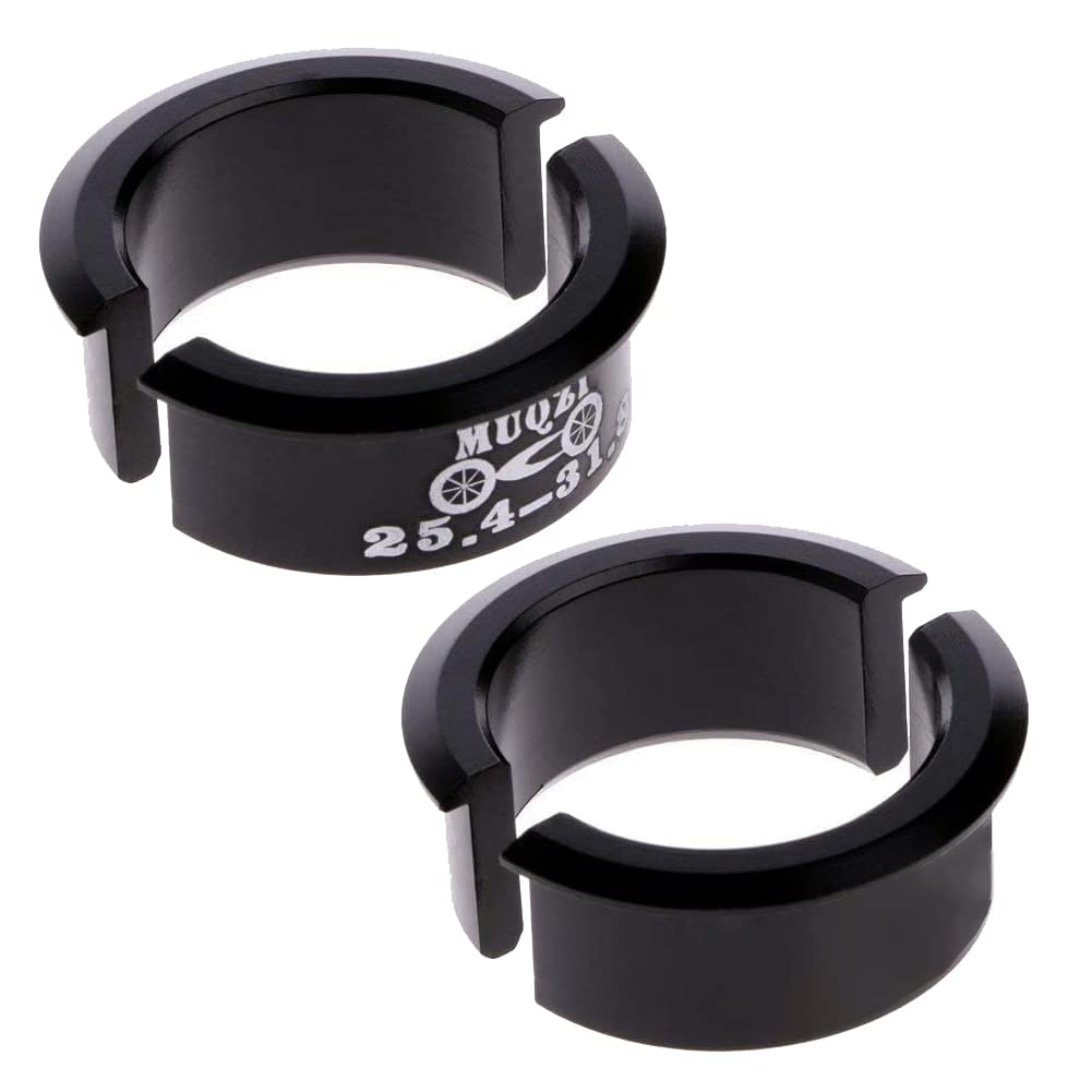 Saipor 4pcs Aluminum Alloy Bicycle Handlebar Shim Adapter Bike Spacers Bicycle Handlebar Conversion Sheet Accessory for MTB, Road, Mountain, Fixed Gear Bike (25.4mm to 31.8mm)