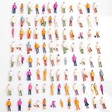 Kingzer 100pcs HO Scale coloful 1:100 Painted Model Train Park People Figures