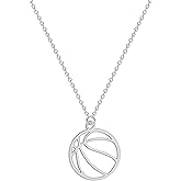 Stainless Steel Basketball Charm Pendant Necklace | Nickel-Free | 18" Necklace w 2" Extender | Basketball Team Player Gift | Senior Night Jewelry | Pick Rose Gold or Silver Color | Sports