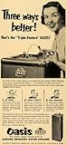 1952 Ad Oasis Electric Drinking Water Cooler Machine - Original Print Ad