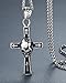 Men's Stainless Steel Gothic Skull Cross Biker Pendant Necklace, 24