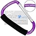 Shells Magic Purple Color Extra-large D-Shape Super-handy Snap Hook Hanger Bags Holder Carrier Mommy Hook Carry Handle With Soft Foam Grip (Purple)