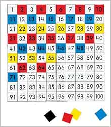overhead hundred number board 1 100 with 120 colored squares ideal