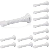 HOMOTEK 12 Pack Spring Door Stops,3-1/8&rdquo; Heavy Duty Door Stop - Flexible Spring Door Stopper with Low Mounted White Rubber Bumper Tips, White