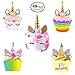 Unicorn Cupcake Toppers & Wrappers & Handmade Unicorn Cake Topper. Double Sided Kids Party Cake Decorations Set of 49 Pieces. Double Sided Eyelash/Rainbow & I Love Unicorns Wrappers w/Toppers.