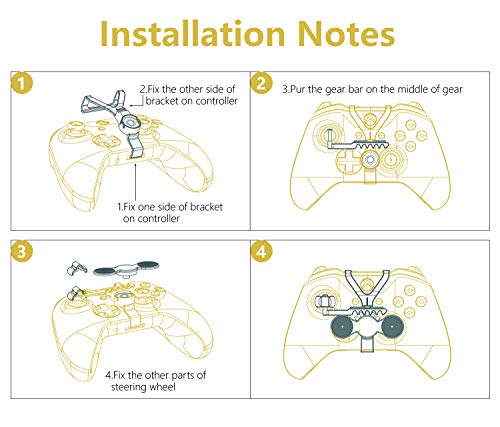 Xbox One Mini Steering Wheel, Xbox One Controller Add-on Replacement Accessories for All Xbox Racing Game