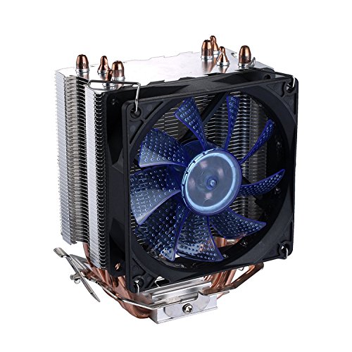 upHere-4-Heatpipes-Ventilador-de-CPU-con-Azul-LED-Ventiladores-PWM-de-92mm-C92B