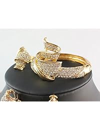 Africa Dubai moderno juego de joyas con collar para fiesta de boda, enchapado en oro 18 K, para mujer