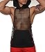 MissionLA Mens Urban See Through Pattern Sleeveless Stringer Hoodie Shirt (Made in America) Black Medium