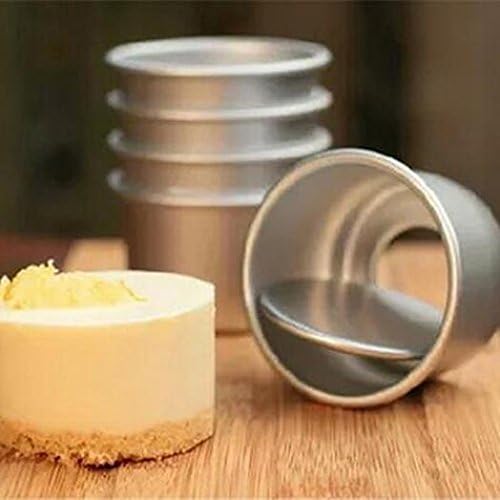 yanQxIzbiu 5Pcs 2.5inch Round Mini Cake Pan Removable Bottom Pudding Mold DIY Baking Tools