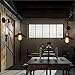 BAYCHEER Industrial Adjustable Gooseneck Wall Sconce Mounted Lamp Pulley Wall Lamp Wheel Wall Light use E26 Light Bulb Socket for Indoor Restaurant Barn, Black