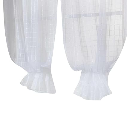 Mumustar 1 Panel Pull Pleated Blackout Net Curtains Sheer With
