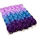 6 Pcs Ombre Braiding Hair Purple To Blue To Pink Ombre Braiding Hair Synthetic Hair Crochet Braids 100g Fiber 24inch Jumbo Braids Hair Extensions (Purple to Blue to Pink#C26)