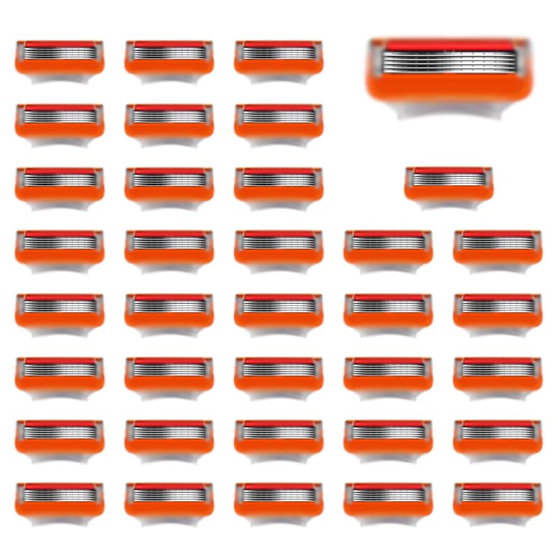 Photo 1 of 36 Pcs Replacement Blades Compatible with GL-Fusion 5 Style Razors (orange), Wet Razors Men's Blades Value Packs