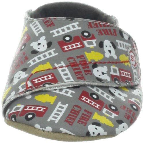 Stride Rite Flashin Firetruck Crib Shoe (Infant),Grey/Multi,1.5 M US Infant